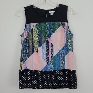 Bar 111 Sleeveless Artistic Multicolored Top S